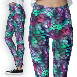 Fantasy Dragon Scales Fantasy Sjöjungfru Leggings