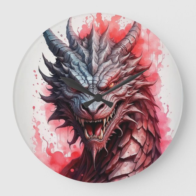 "Fantasy Dragon" Stor Klocka (Framsida)
