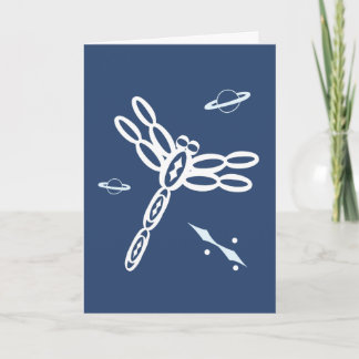 Fantasy Dragonfly and OuterSpace Rift, blue, white Kort