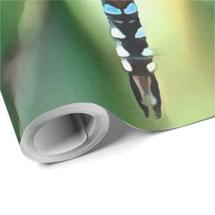 Fantasy Dragonfly in Turquise and Black Presentpapper