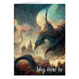 Fantasy Dragons Birthday Hälsningskort