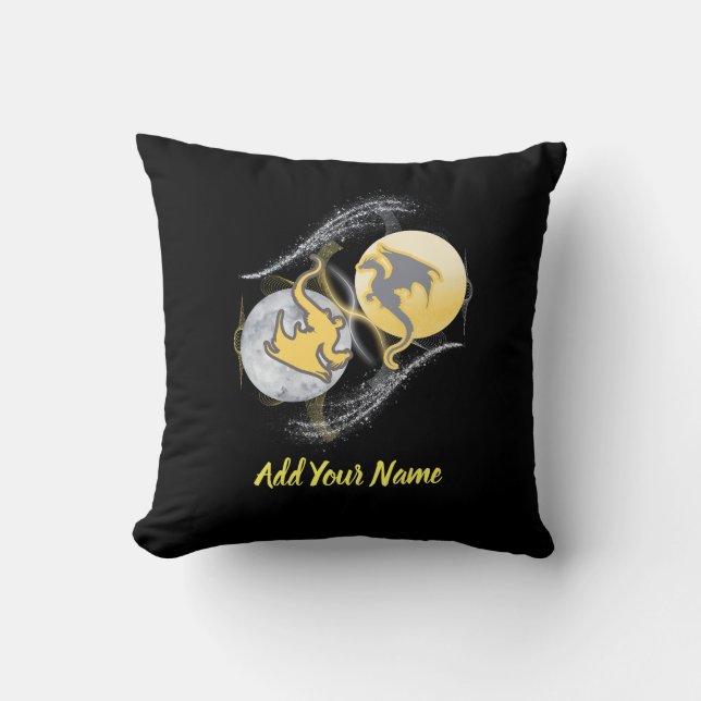 Fantasy Dragons Throw Pillow Kudde (Framsida)