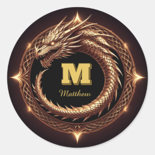 🐉 Fantasy Drak Ring Ram Custom Initial Märke 