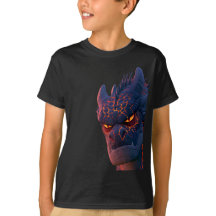 Fantasy Drakansikte Barn T-Shirt | Cool Dragon Gra