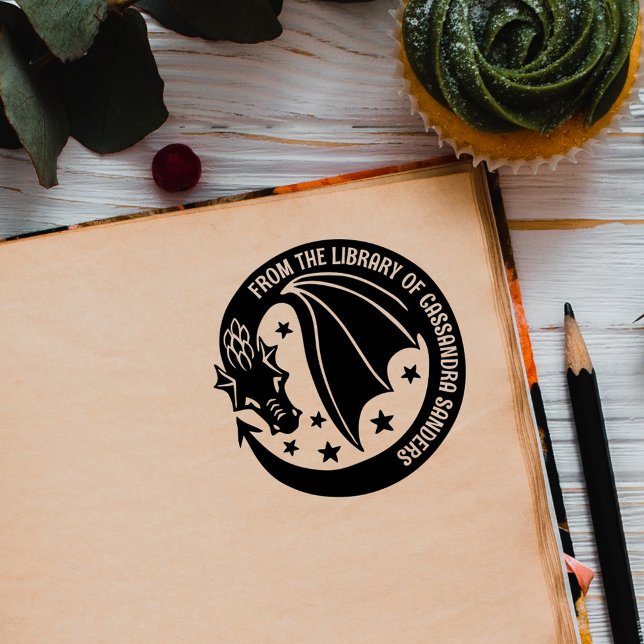 Fantasy Drake Bland Stjärnor Från Biblioteket Självfärgande Stämpel (Skapare uppladdad)