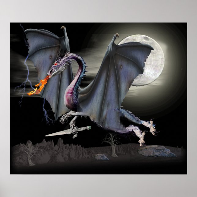 Fantasy drakon poster (Framsidan)