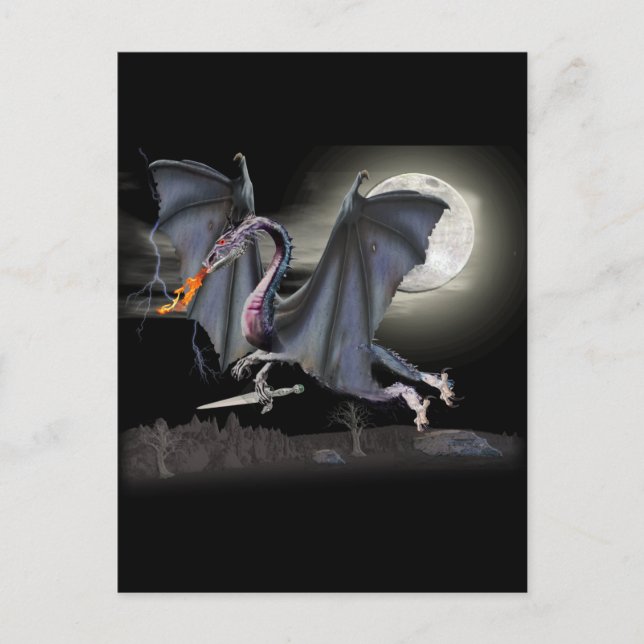 Fantasy drakon vykort (Framsida)
