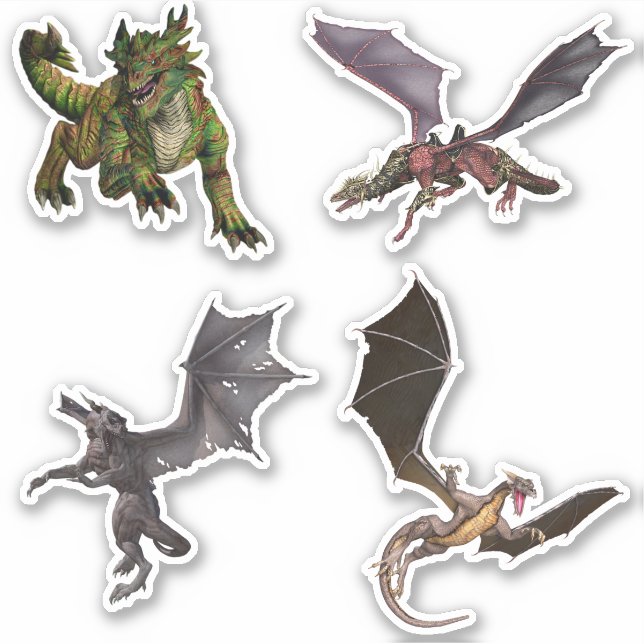 Fantasy Drakorm Klistermärken (Framsida)