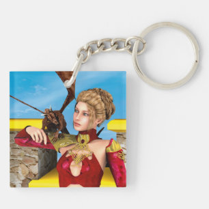 Fantasy Drakprinsessa Digital Konst