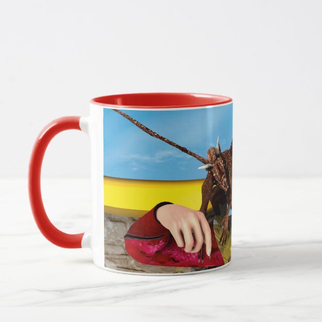 Fantasy Drakprinsessa Digital Konst Mugg (Vänster)