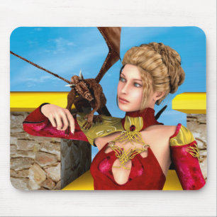Fantasy Drakprinsessa Digital Konst Musmatta
