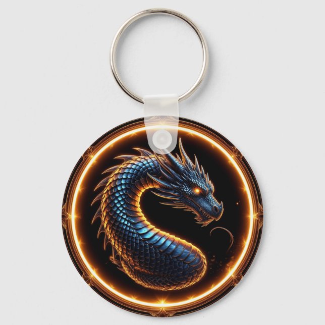 ✨ Fantasy Drakrygg Ringram Emblem ✨ Nyckelring (Framsida)