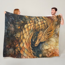 Fantasy draon Fleece Blanket