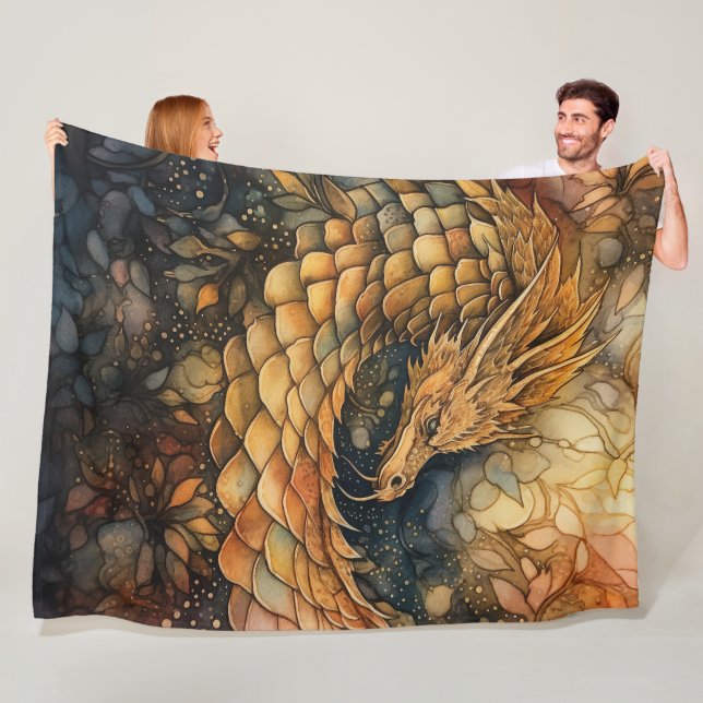 Fantasy draon Fleece Blanket (På plats)