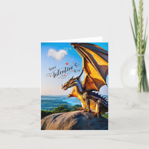 Fantasy draon Glad Alla hjärtans dag Tack Kort