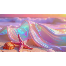 Fantasy Dream Beach With Beautiful Pink Starfish  Pappersservett