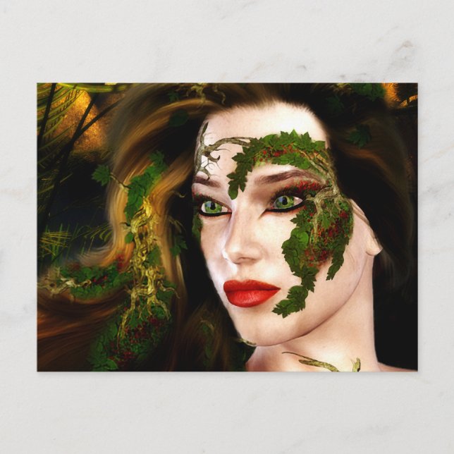 Fantasy Dryad of the Forest Vykort (Framsida)