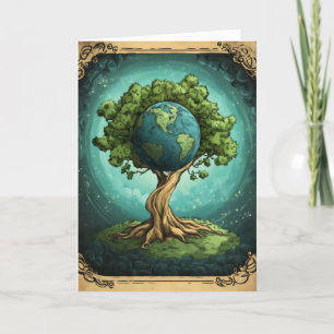 Fantasy Earth Träd Planet Helgkort