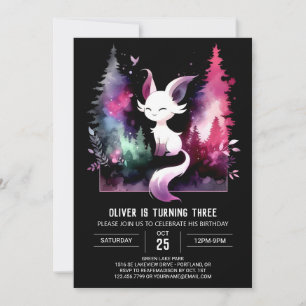Fantasy Elegant Cat Birthday Inbjudningar