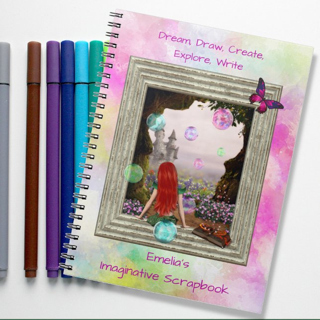 Fantasy Elf Castle Imaginative Scrapbook Journal Anteckningsbok (Skapare uppladdad)