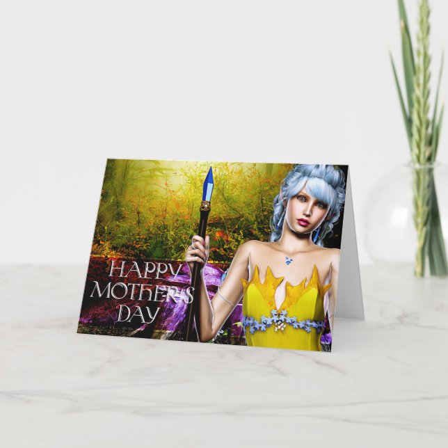 Fantasy Elf med Crystal Personal Mors dag Card Kort (Framsida)