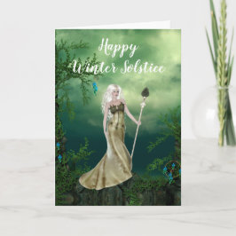 Fantasy Elf med personalens Winter Solstice Card Kort