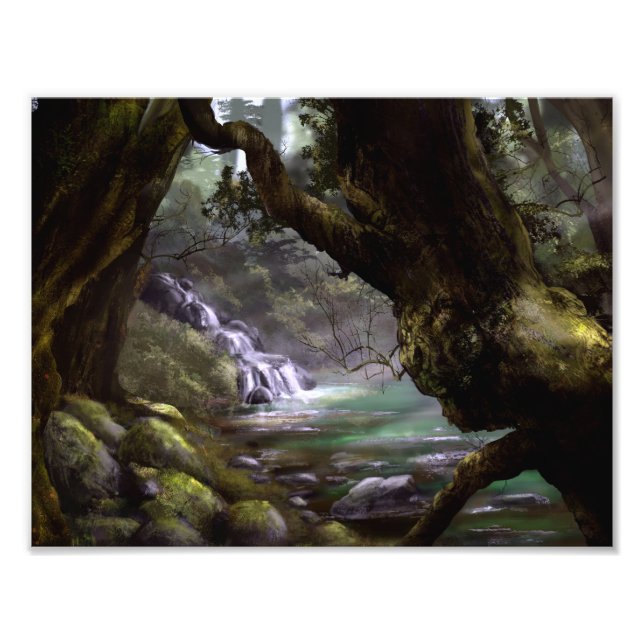 Fantasy elven forest bild / wall art fototryck (Framsidan)