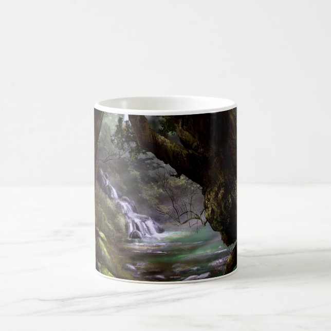 Fantasy elven forest bild / wall art kaffemugg (Center)