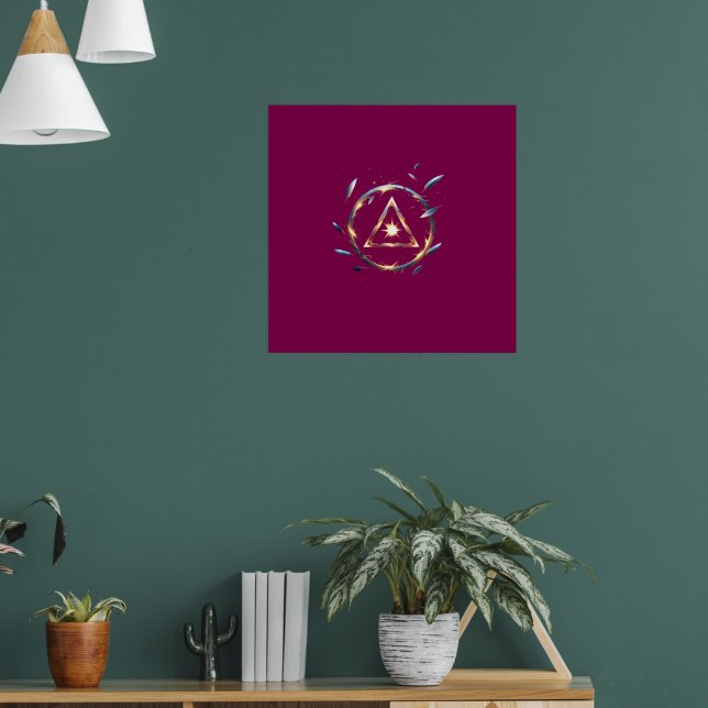 Fantasy Emblem with Floating Blades – Magical Ener Poster (Vardagsrum 1)