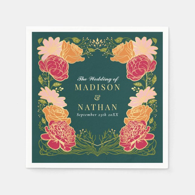 Fantasy Enchantad Blomsterträdgård Bröllop  Pappersservett (Framsidan)