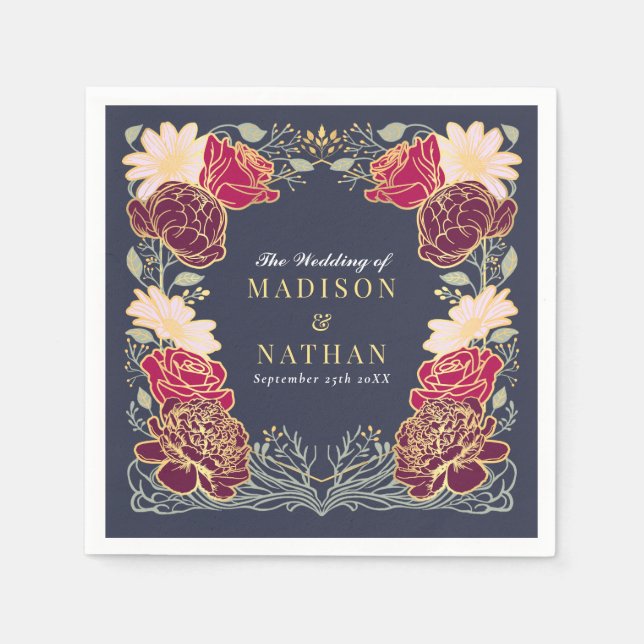 Fantasy Enchantad Blomsterträdgård Bröllop  Pappersservett (Framsidan)