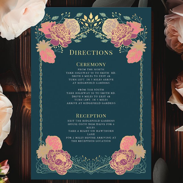 Fantasy Enchanted Blommigt Garden Wedding Directio Tilläggskort (Skapare uppladdad)