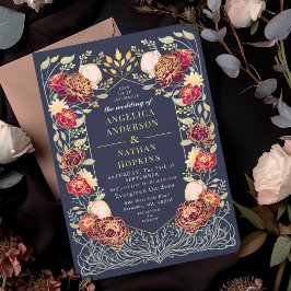 Fantasy Enchanted Blommigt Garden Wedding Inbjudningar