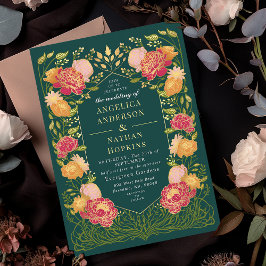 Fantasy Enchanted Blommigt Garden Wedding Inbjudningar