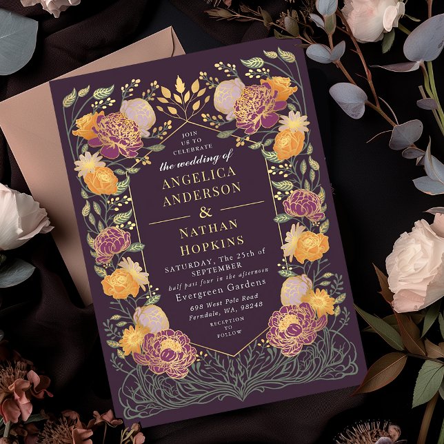 Fantasy Enchanted Blommigt Garden Wedding Inbjudningar (Skapare uppladdad)