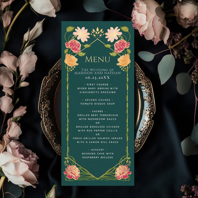 Fantasy Enchanted Blommigt Garden Wedding Meny (Skapare uppladdad)