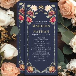 Fantasy Enchanted Blommigt Garden Wedding Program