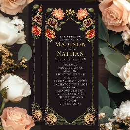Fantasy Enchanted Blommigt Garden Wedding Program