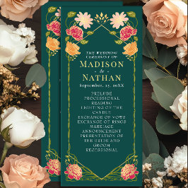 Fantasy Enchanted Blommigt Garden Wedding Program