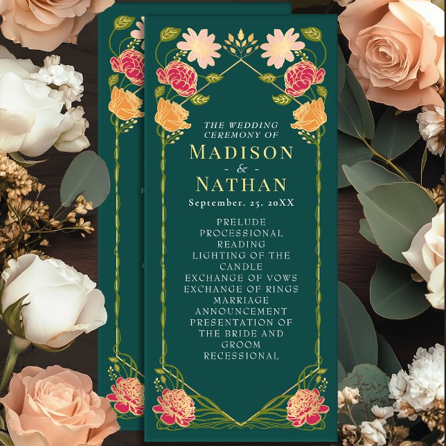 Fantasy Enchanted Blommigt Garden Wedding Program (Skapare uppladdad)