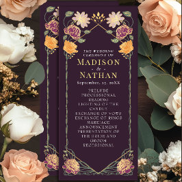 Fantasy Enchanted Blommigt Garden Wedding Program