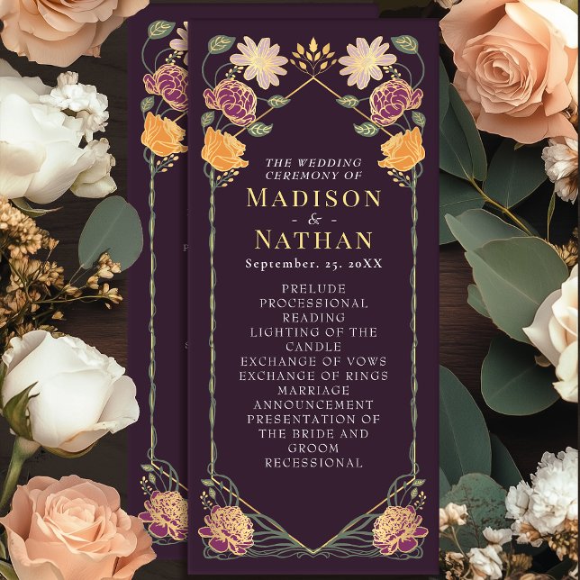 Fantasy Enchanted Blommigt Garden Wedding Program (Skapare uppladdad)
