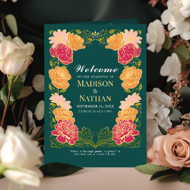 Fantasy Enchanted Blommigt Garden Wedding Program