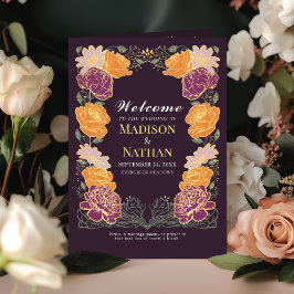 Fantasy Enchanted Blommigt Garden Wedding Program