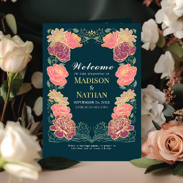 Fantasy Enchanted Blommigt Garden Wedding Program