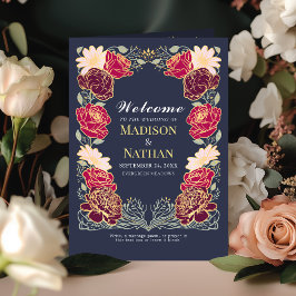 Fantasy Enchanted Blommigt Garden Wedding Program