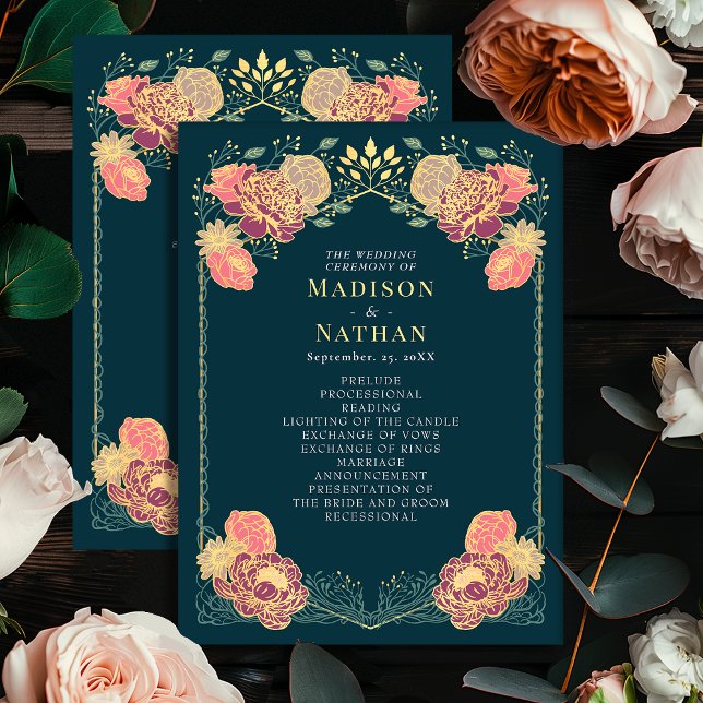 Fantasy Enchanted Blommigt Garden Wedding Program (Skapare uppladdad)