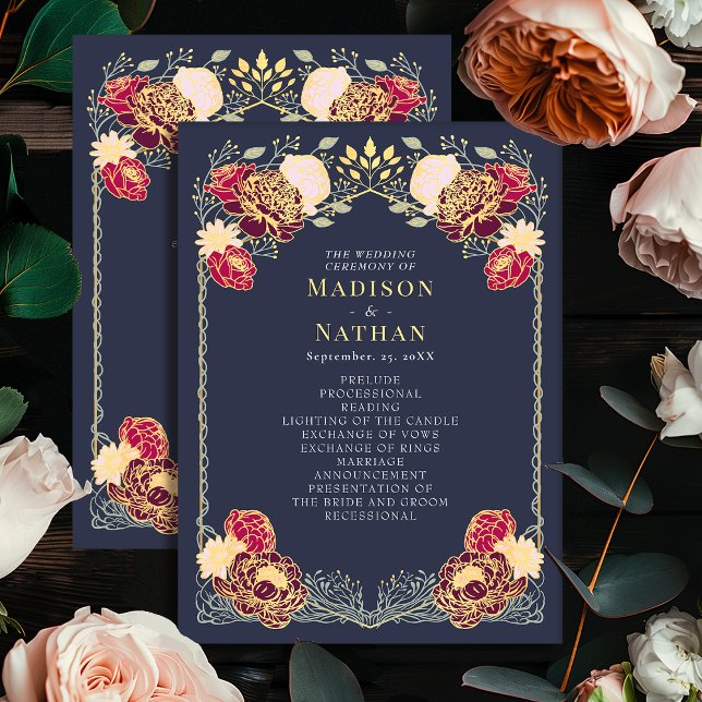 Fantasy Enchanted Blommigt Garden Wedding Program (Skapare uppladdad)
