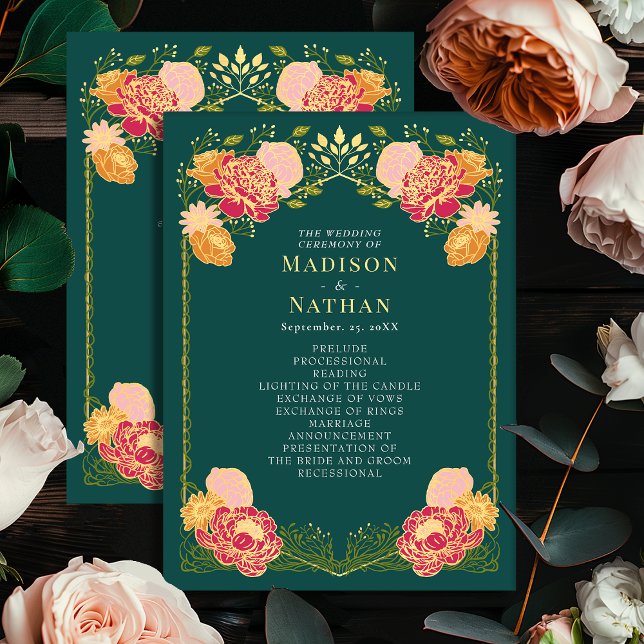 Fantasy Enchanted Blommigt Garden Wedding Program (Skapare uppladdad)