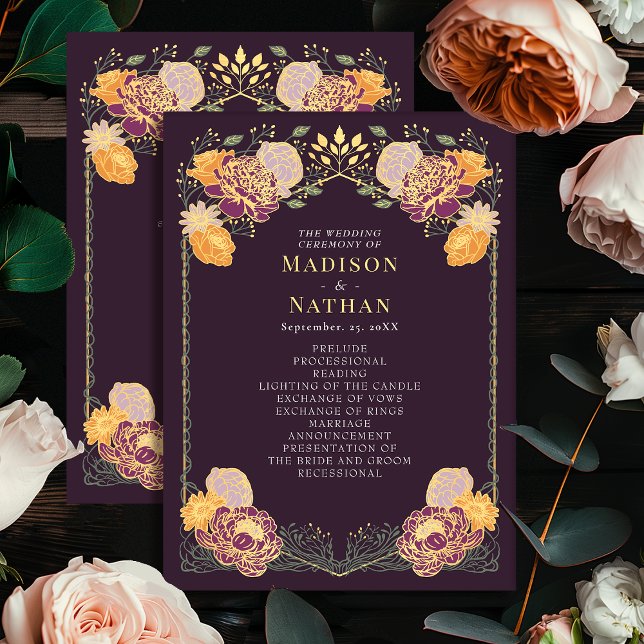 Fantasy Enchanted Blommigt Garden Wedding Program (Skapare uppladdad)
